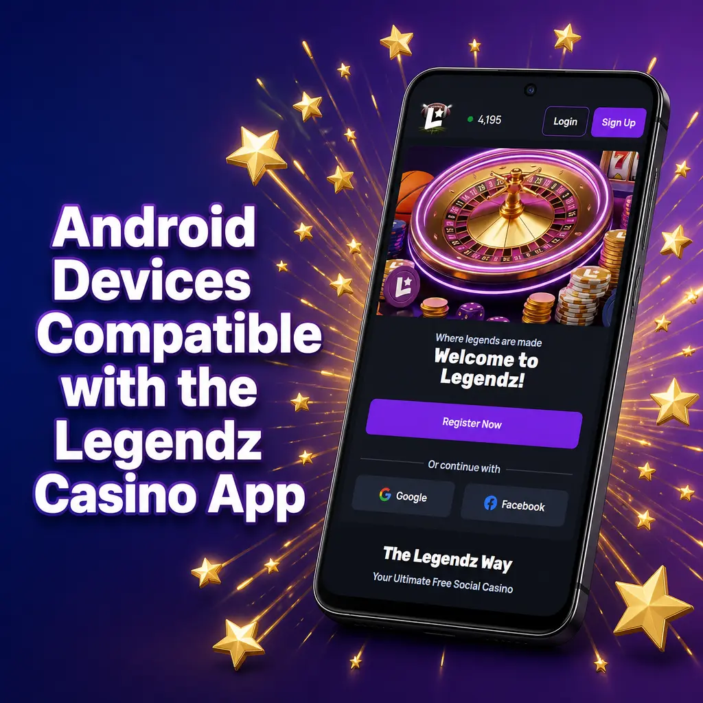 Android devices compatible with Legendz Casino app, including Samsung Galaxy, Google Pixel, and OnePlus models