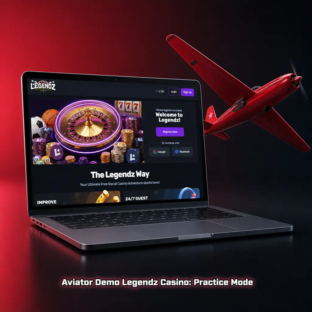 Aviator demo mode at Legendz Casino letting players practice cash out timing with virtual credits before betting real coins