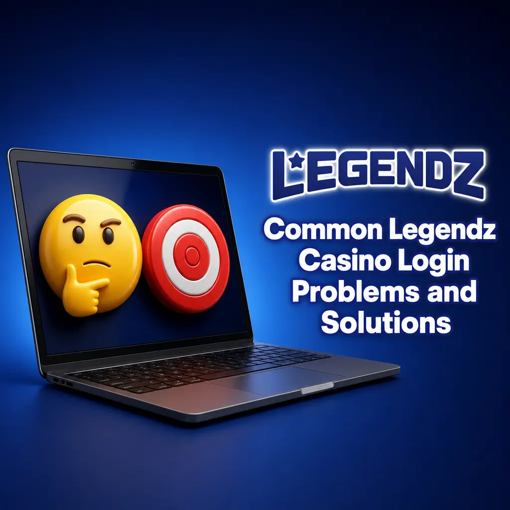 Table listing common Legendz Casino login problems and their solutions, including password resets and 2FA issues.