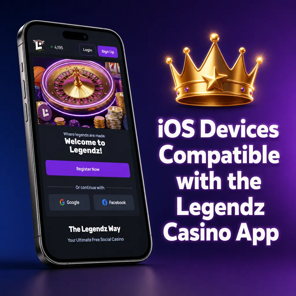 iOS devices compatible with the Legendz Casino app, including iPhone X through iPhone 15 series models