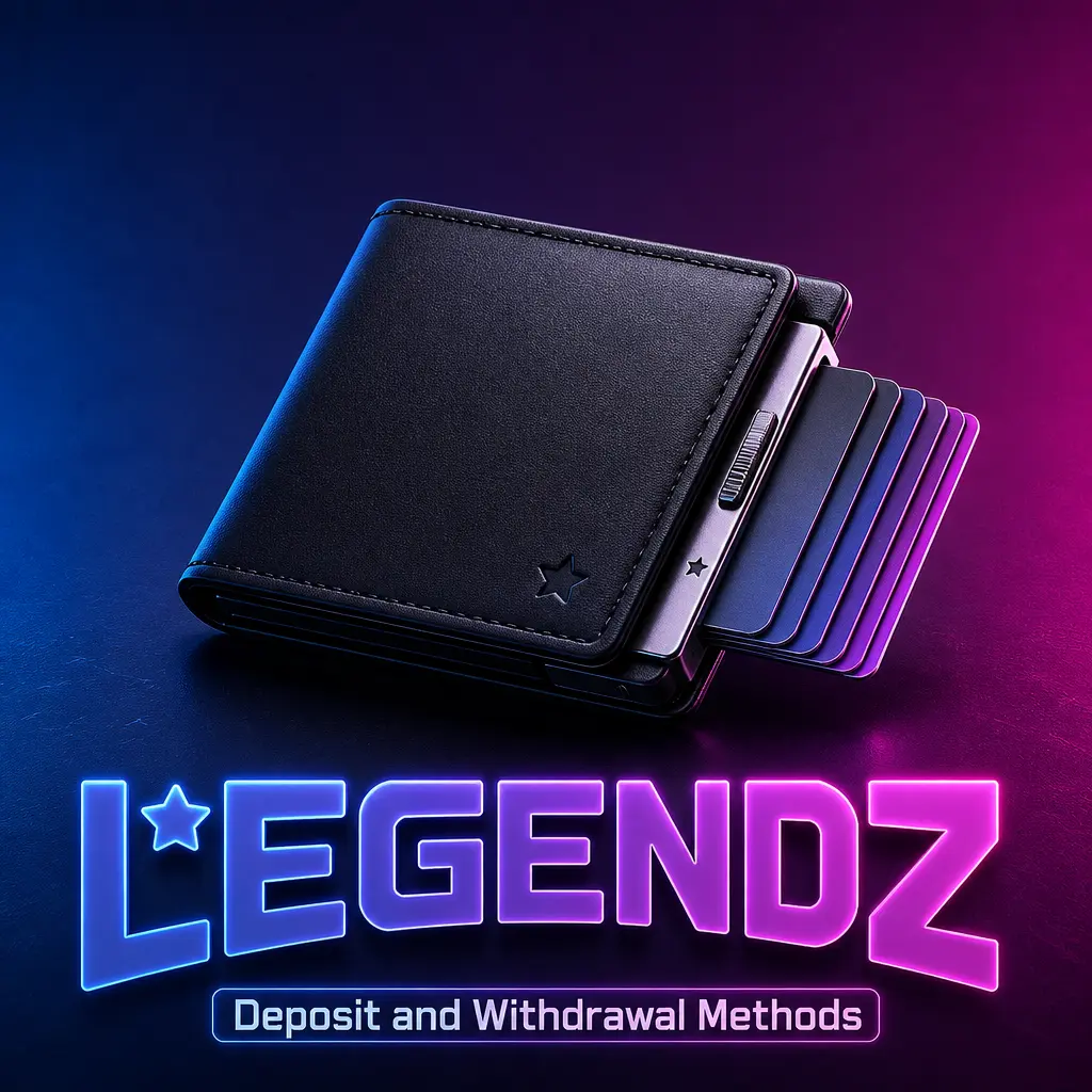 Legendz Casino deposit and withdrawal methods including Visa, Mastercard, Apple Pay, Skrill, and Trustly options