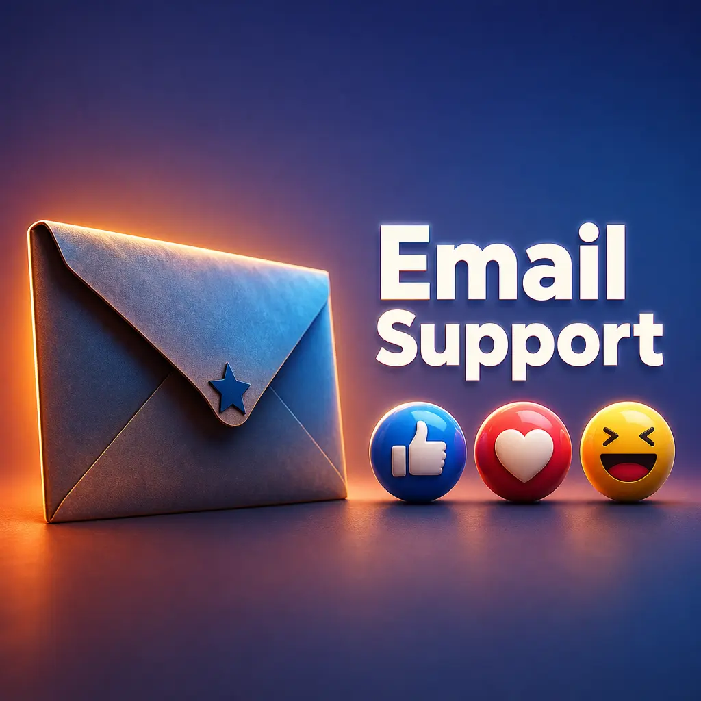 Email support icon for Legendz Casino, used for document verification, disputes, and formal account inquiries.