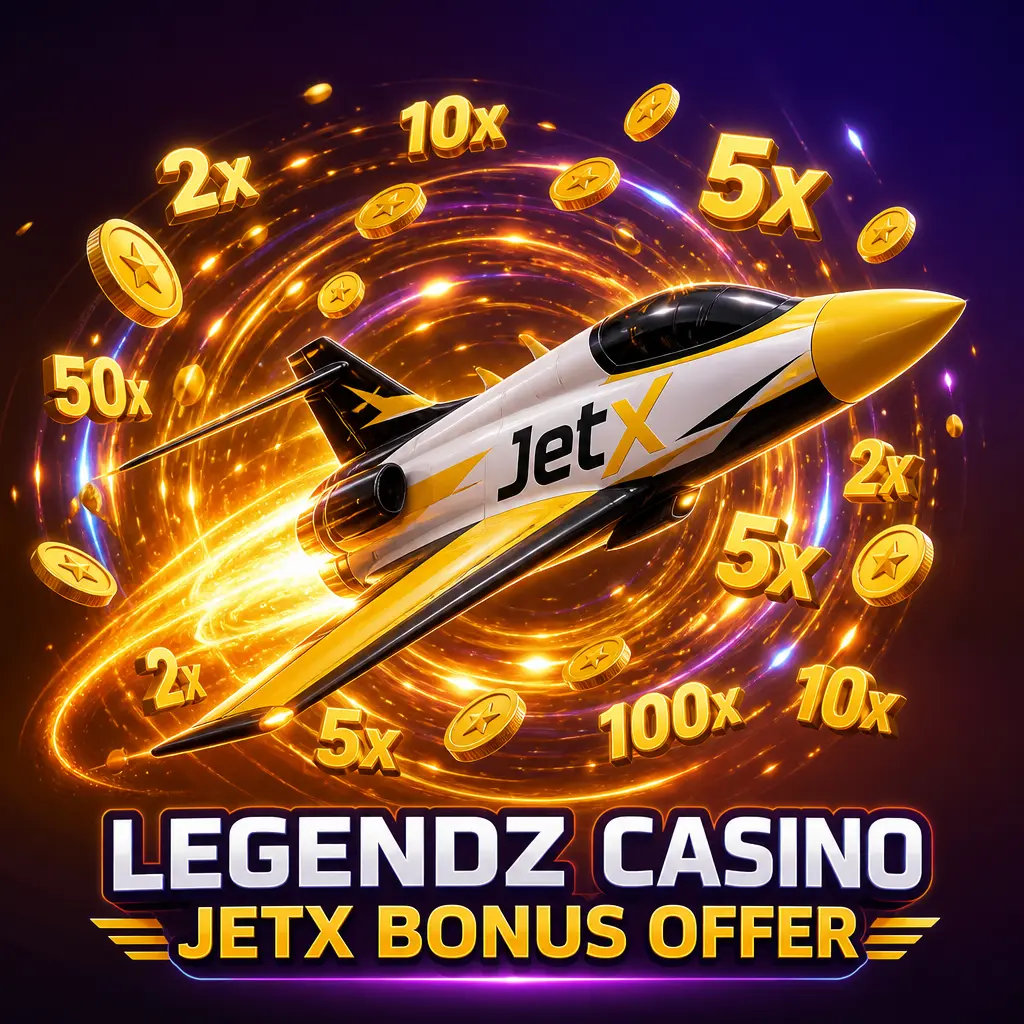 Legendz Casino JetX bonus: get 500 Gold Coins + 3 Sweeps Coins free after signup, no deposit needed.
