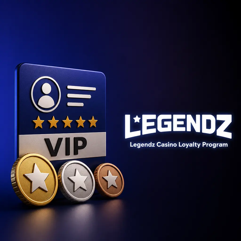 Legendz Rewards Club loyalty program tiers from Rookie to Hall of Fame, showing points, perks, and VIP benefits.
