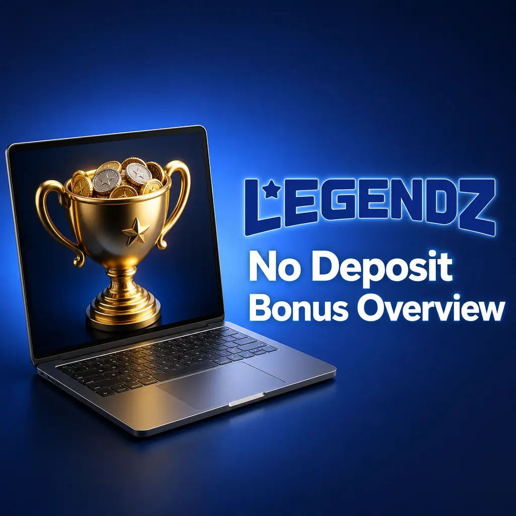 Legendz Casino no deposit bonus table showing bonus amounts, wagering requirements, and minimum deposit details