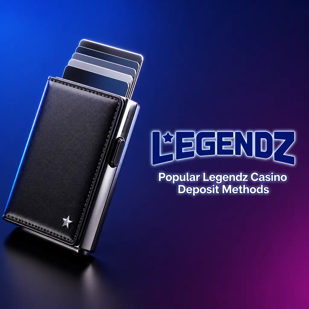 Popular deposit methods at Legendz Casino, including Visa, Mastercard, Apple Pay, Google Pay, Skrill, and Trustly