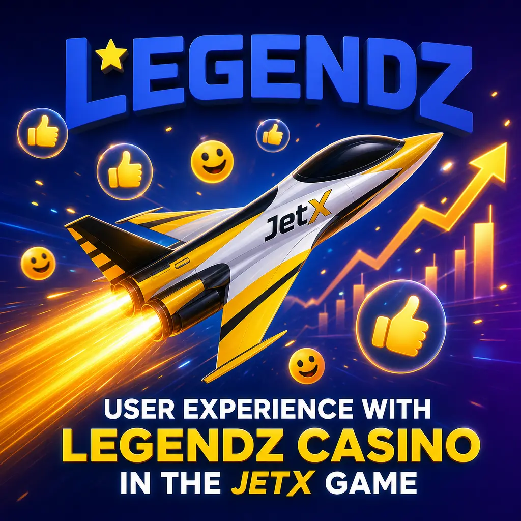 JetX game interface on Legendz Casino showing bet panel, multiplier display, and cash out button in one screen view.