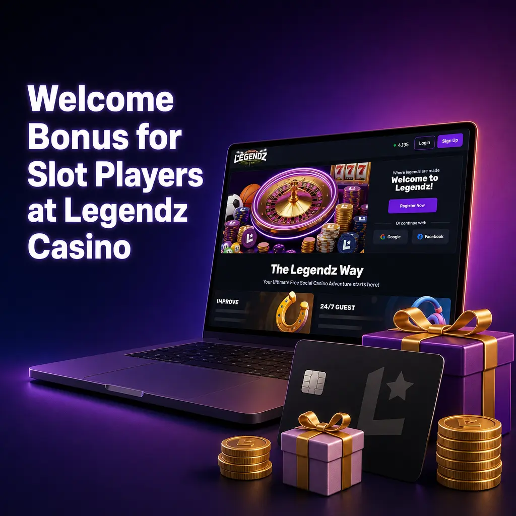 Legendz Casino welcome bonus: 500 Gold Coins and 3 Sweeps Coins for new slot players, credited automatically after verification.